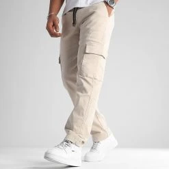 Sortie 🧨 Pantalon Cargo Large Avec Poches 0096 Beige de LBO 👍 -France LBO Soldes Boutique lbo 331037 LBO 1070318 0096 20221014T142748 03