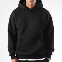 Bon marché 🎁 Sweat Capuche Oversize Large Premium 2603 Noir de LBO ⭐