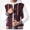 Coupon ✨ Veste Teddy A Capuche 2556 Bordeaux Blanc de LBO ✔️ -France LBO Soldes Boutique lbo 333076 SHALBO 2556 20221123T085527 01