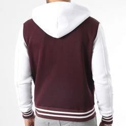 Coupon ✨ Veste Teddy A Capuche 2556 Bordeaux Blanc de LBO ✔️ -France LBO Soldes Boutique lbo 333076 SHALBO 2556 20221123T085531 04