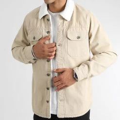 Sortie 🎁 Surchemise En Jean Interieur Mouton 2529 Beige de LBO ⭐ -France LBO Soldes Boutique lbo 333895 SHALBO 2529 20221028T155126 03