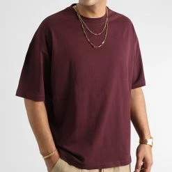 Bon marché 🎁 Lot de 2 Tee Shirts Oversize Large 2733 Bordeaux Noir de LBO 🔔 -France LBO Soldes Boutique lbo 333900 SHALBO 2733 20221028T155829 03