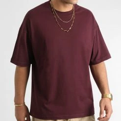 Bon marché 🎁 Lot de 2 Tee Shirts Oversize Large 2733 Bordeaux Noir de LBO 🔔 -France LBO Soldes Boutique lbo 333900 SHALBO 2733 20221028T155831 04