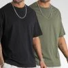 Tout neuf 🛒 Lot de 2 Tee Shirts Oversize Large 2734 Vert Kaki Noir de LBO 🔥 -France LBO Soldes Boutique lbo 333902 SHALBO 2734 20221104T073604 01