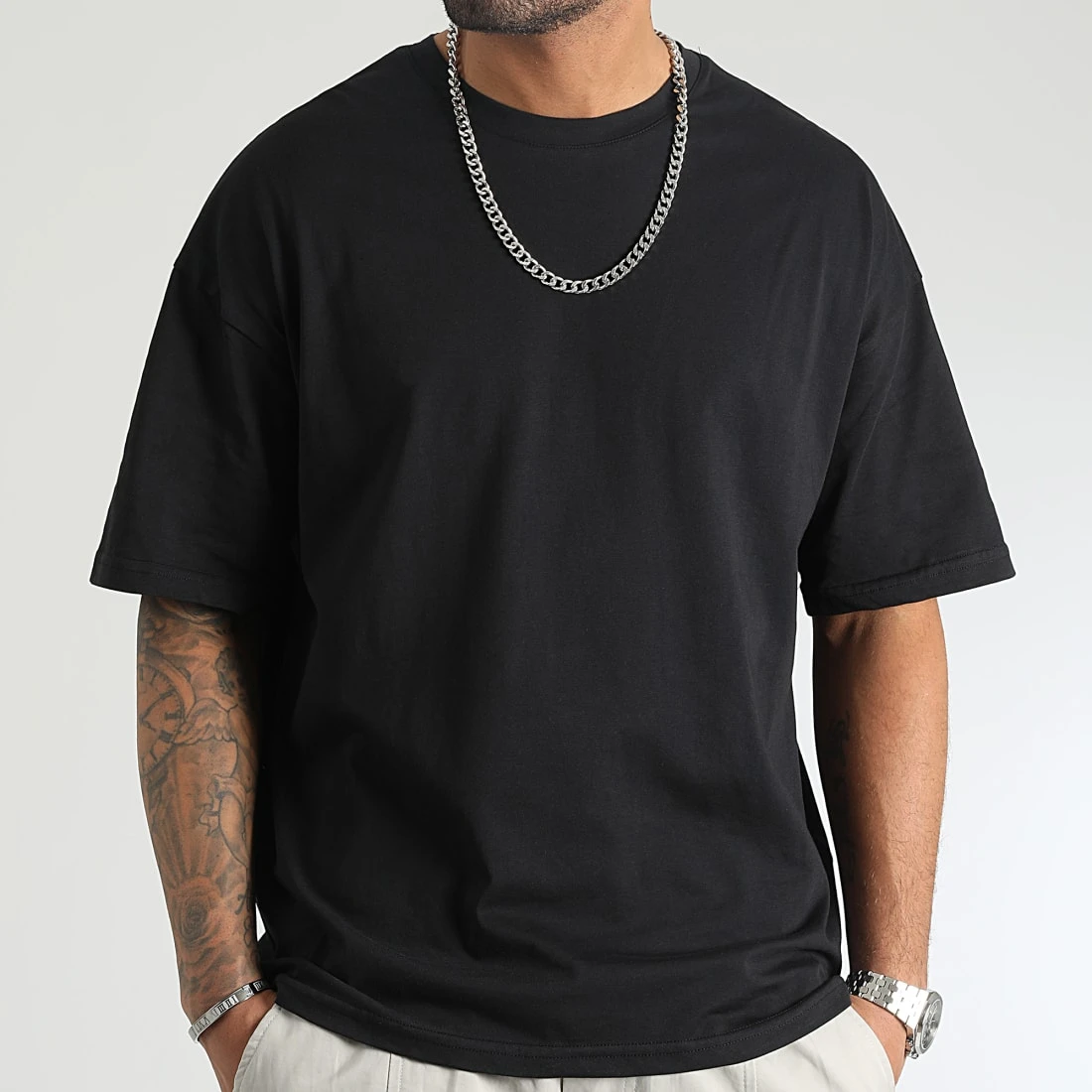 Tout neuf 🛒 Lot de 2 Tee Shirts Oversize Large 2734 Vert Kaki Noir de LBO 🔥 4 Tout neuf 🛒 Lot de 2 Tee Shirts Oversize Large 2734 Vert Kaki Noir de LBO 🔥 – Image 2