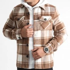 Sortie 😀 Surchemise A Carreaux 0134 Camel Blanc de LBO 🥰 -France LBO Soldes Boutique lbo 334036 LBO 1070318 0134 20221007T153512 03