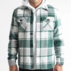 Meilleure affaire 😍 Surchemise A Carreaux 0135 Vert Blanc de LBO 😀 -France LBO Soldes Boutique lbo 334037 LBO 1070318 0135 20221007T153529 01