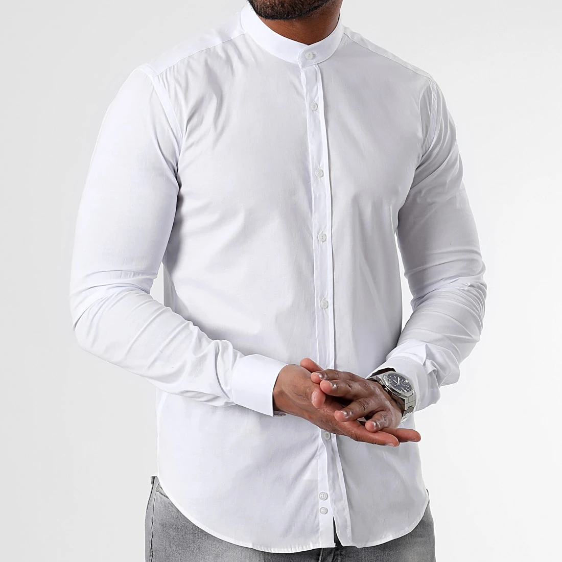 Top 10 ✔️ Lot de 2 Chemises Manches Longues Col Officier Slim Fit 2749 Blanc Et Noir de LBO ✔️ 6 Top 10 ✔️ Lot de 2 Chemises Manches Longues Col Officier Slim Fit 2749 Blanc Et Noir de LBO ✔️ – Image 4