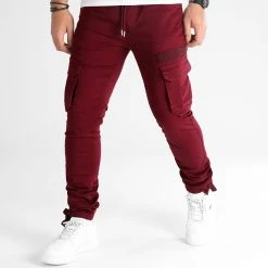 Promo ❤️ Pantalon Cargo 2772 Bordeaux de LBO ✨ -France LBO Soldes Boutique lbo 335445 SHALBO 2772 20221117T153206 04