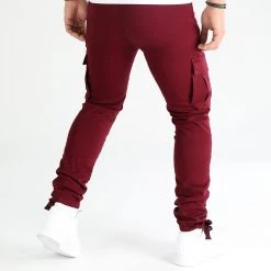 Promo ❤️ Pantalon Cargo 2772 Bordeaux de LBO ✨ -France LBO Soldes Boutique lbo 335445 SHALBO 2772 20221117T153208 05
