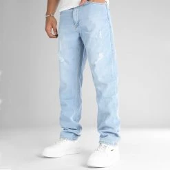Budget ⌛ Jean Relaxed Fit Avec Destroy 2788 Bleu Denim Wash de LBO 🔔