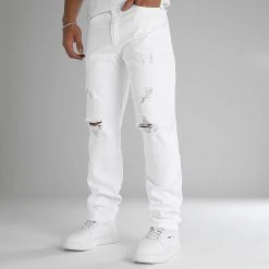 Top 10 🔥 Jean Relaxed Fit Avec Destroy 2778 Blanc Denim de LBO 🔔