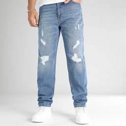 Vente flash 👍 Jean Relaxed Fit Avec Destroy 2781 Bleu Medium Denim de LBO 🥰 -France LBO Soldes Boutique lbo 337345 SHALBO 2781 20221102T155211 03