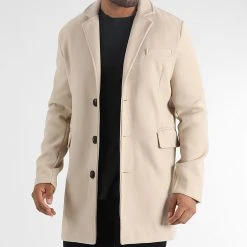 Promo ⌛ Manteau 1070318-0168 Beige de LBO 🛒
