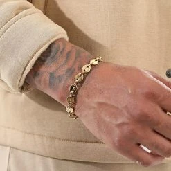 Meilleure affaire ✨ Bracelet Grain De Café 8mm Doré de LBO 😍