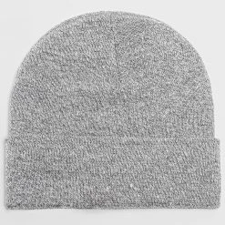 Nouveau 🛒 Bonnet Mailles Fines Avec Revers Gris Clair de LBO 🌟