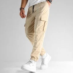 Promo 🔥 Pantalon Avec Poches Cargo 2810 Beige de LBO ✔️ -France LBO Soldes Boutique lbo 342494 SHALBO 2810 20221117T153103 01