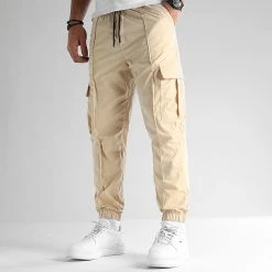 Promo 🔥 Pantalon Avec Poches Cargo 2810 Beige de LBO ✔️ -France LBO Soldes Boutique lbo 342494 SHALBO 2810 20221117T153106 03