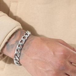 Tout neuf ⭐ Bracelet Maille Gourmette 12mm Argenté de LBO ⭐