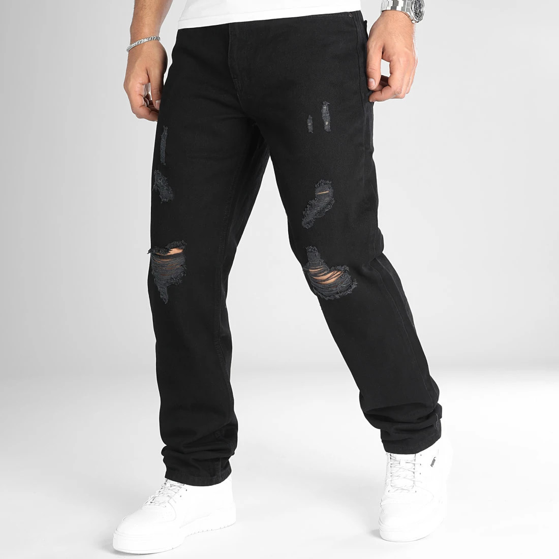 Meilleur prix 😀 Lot De 2 Jeans Relaxed Fit Avec Destroy 2508 2777 Noir Gris Clair de LBO ✨ 7 Meilleur prix 😀 Lot De 2 Jeans Relaxed Fit Avec Destroy 2508 2777 Noir Gris Clair de LBO ✨ – Image 5