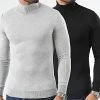 Meilleure vente ✨ Lot De 2 Pulls Col Roulé 1006 Noir Gris Chiné de LBO ✔️ -France LBO Soldes Boutique lbo 348758 LOT LBO 1006 JUM ROULE 76 NOIR 82 GRIS 12336 20221123T084922 01