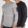 Top 10 ❤️ Lot de 2 Tee Shirts Manches Longues Bomber 27 Noir Et Gris Anthracite Chiné de LBO ⌛ -France LBO Soldes Boutique lbo 85168 FAB SHALBO 27 LOTDE2NOIRETANTHRACHINE 20181231T141004 01