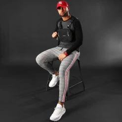 Meilleur prix 🛒 Tee ❤️ Shirt Manches Longues Raglan 48-1 Noir Gris Anthracite de LBO ✔️ -France LBO Soldes Boutique lbo 89838 FAB SHALBO 48 1 20201229T152247 03